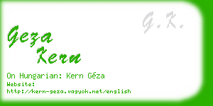geza kern business card